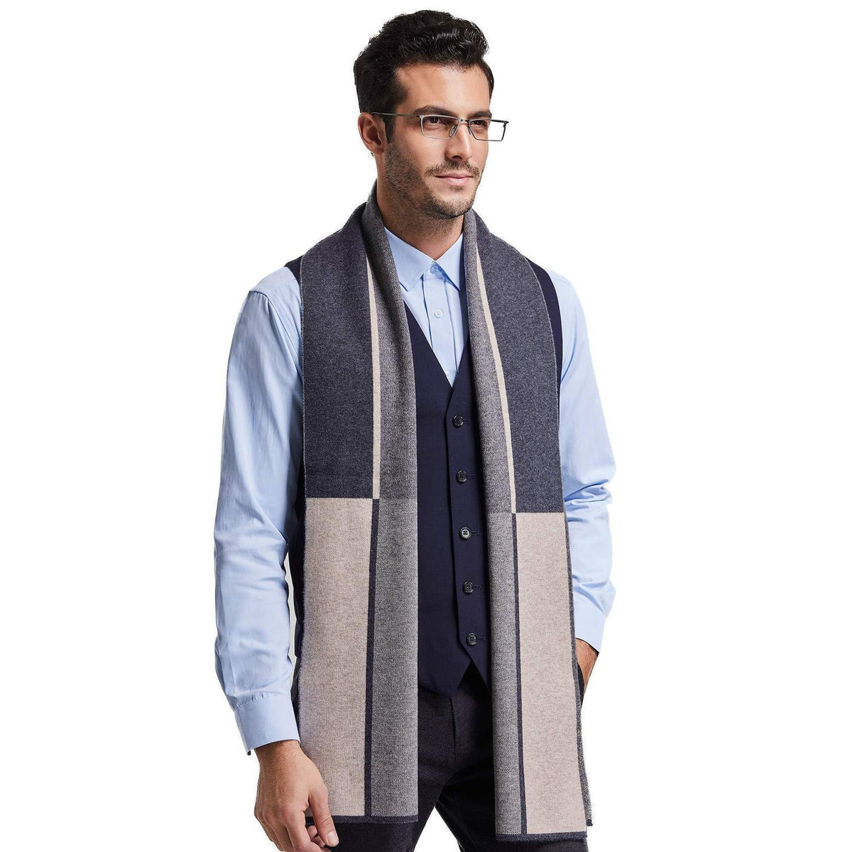 Herren Schal aus 100% australischer Merinowolle, warm & weich