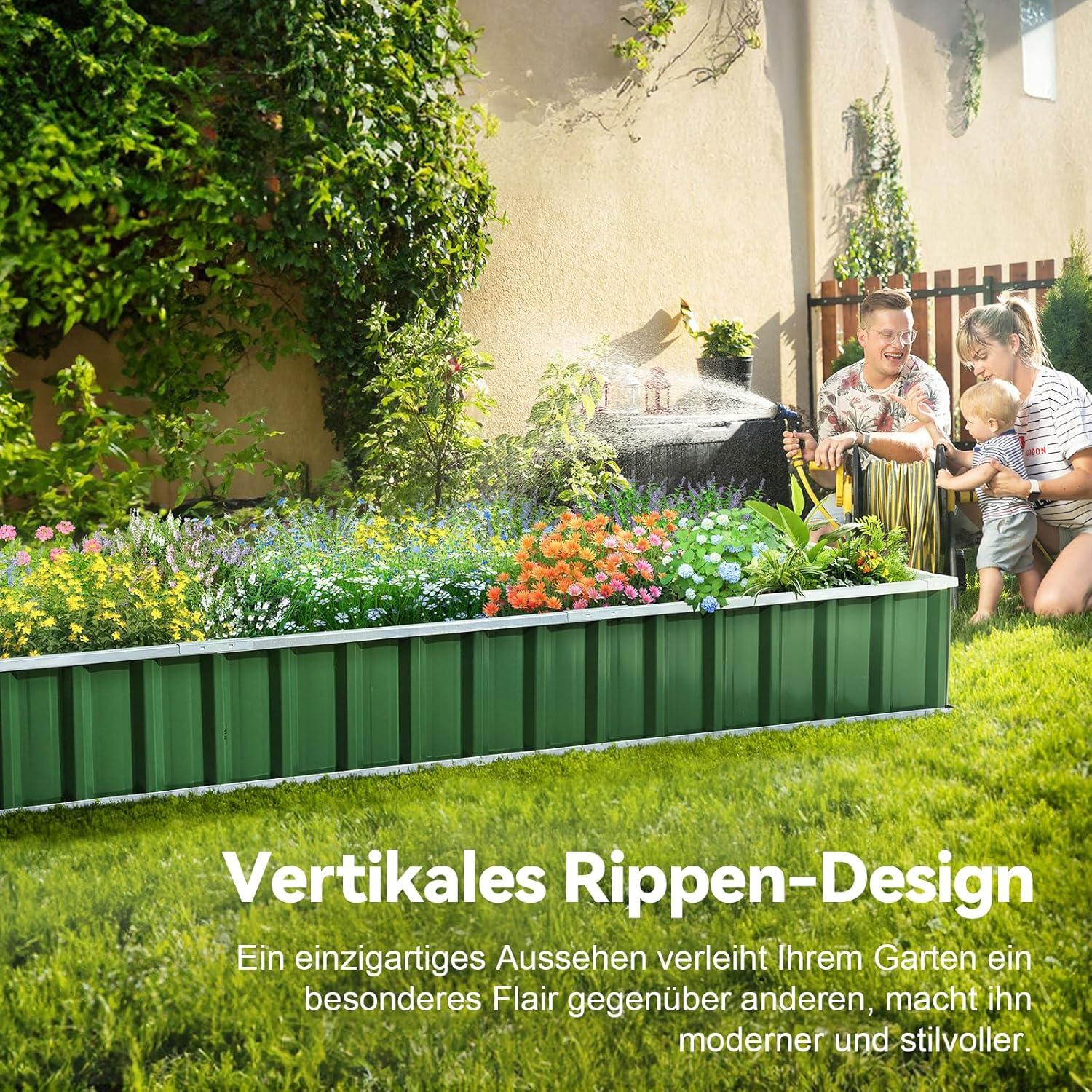 Verzinktes Hochbeet-Kit mit 8 T-Etiketten und Handschuhen