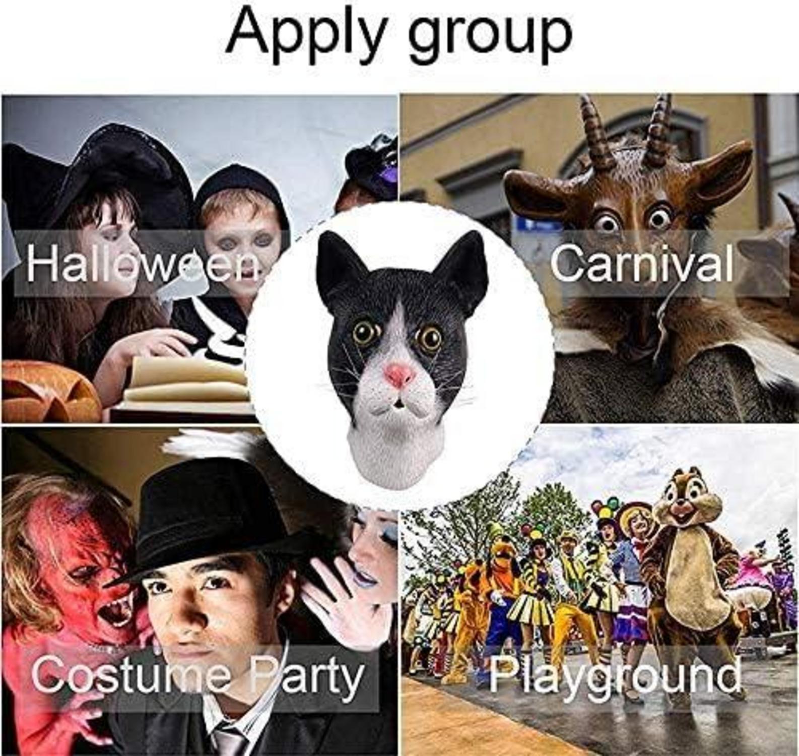 Halloween Katzenmaske Gummi Latex Voller Kopf Tierkopfmaske Schwarz