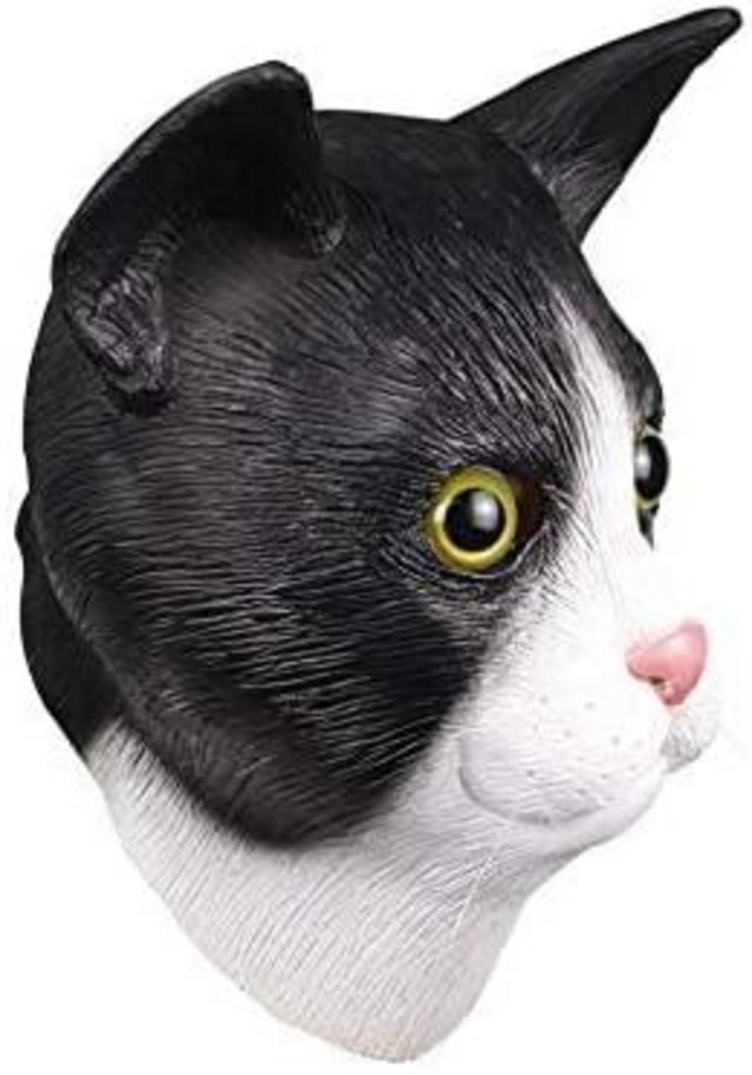 Halloween Katzenmaske Gummi Latex Voller Kopf Tierkopfmaske Schwarz