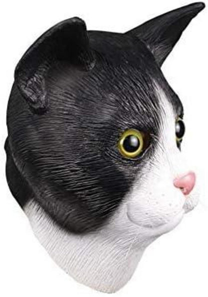 Halloween Katzenmaske Gummi Latex Voller Kopf Tierkopfmaske Schwarz