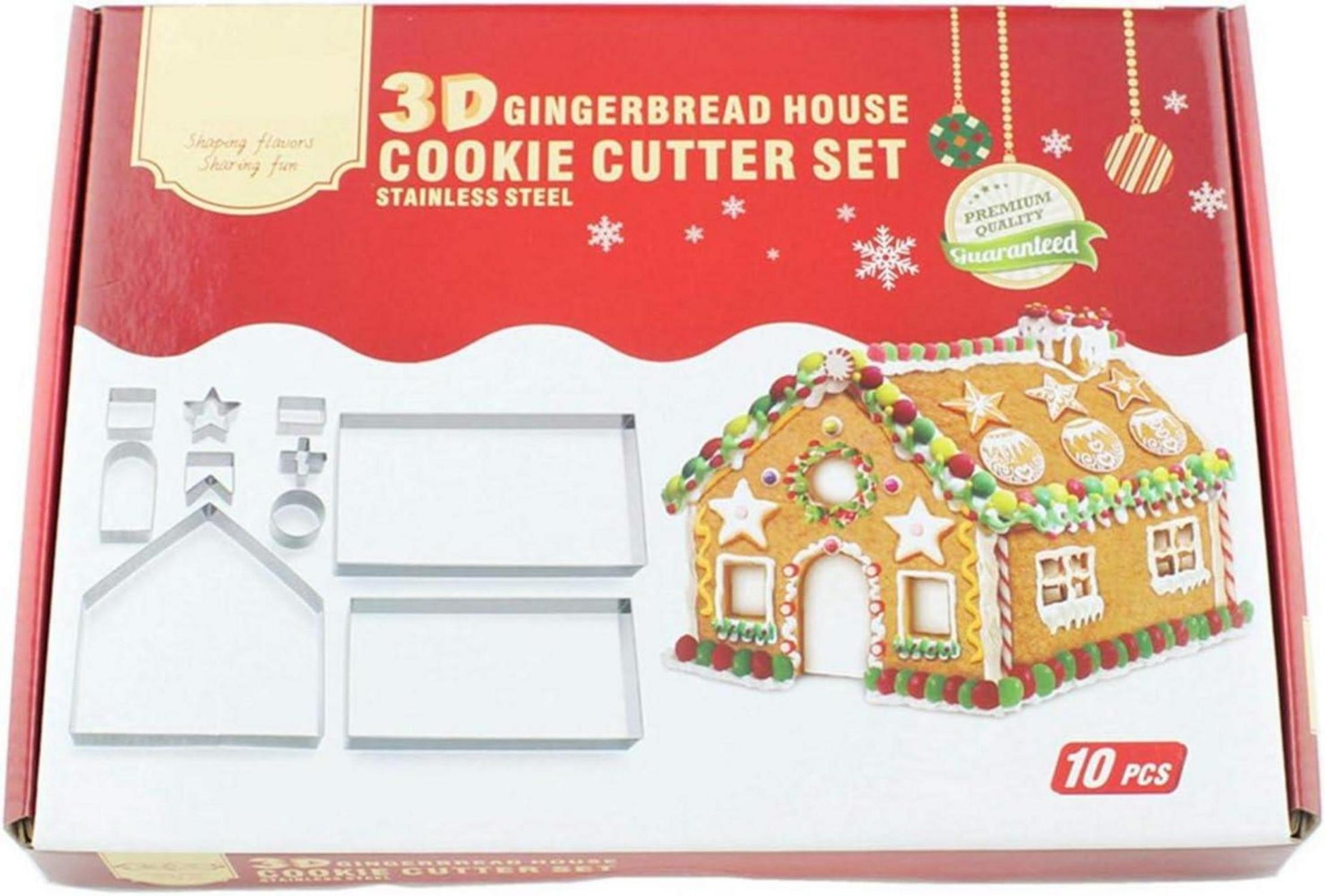 10-teiliges Ausstechformen Weihnachten Set Edelstahl Plätzchen Ausstecher Keksausstecher Xmas Cookie Cutters