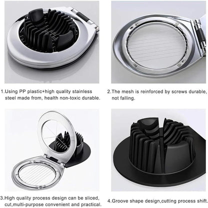 Eierschneider Edelstahl 2-in-1 Metall 304 spülmaschinenfest