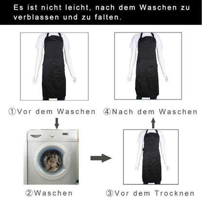 Verstellbare Schürze mit Tasche, Extra Lange Bänder, 18 Farben, Koch