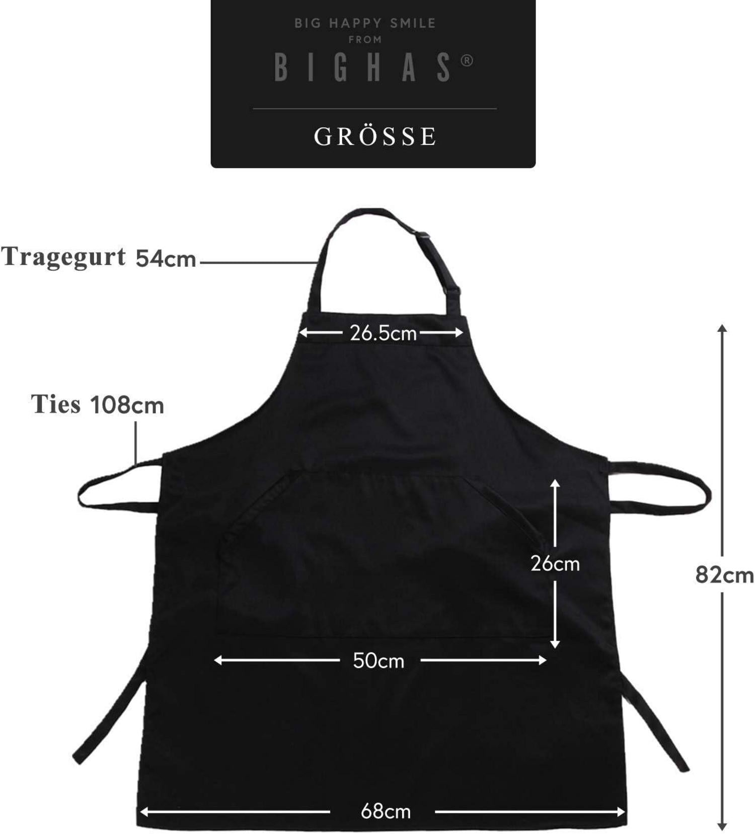 Verstellbare Schürze mit Tasche, Extra Lange Bänder, 18