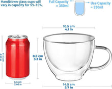 Doppelwandige Cappuccino Gläser 350ml Set | Borosilikatglas