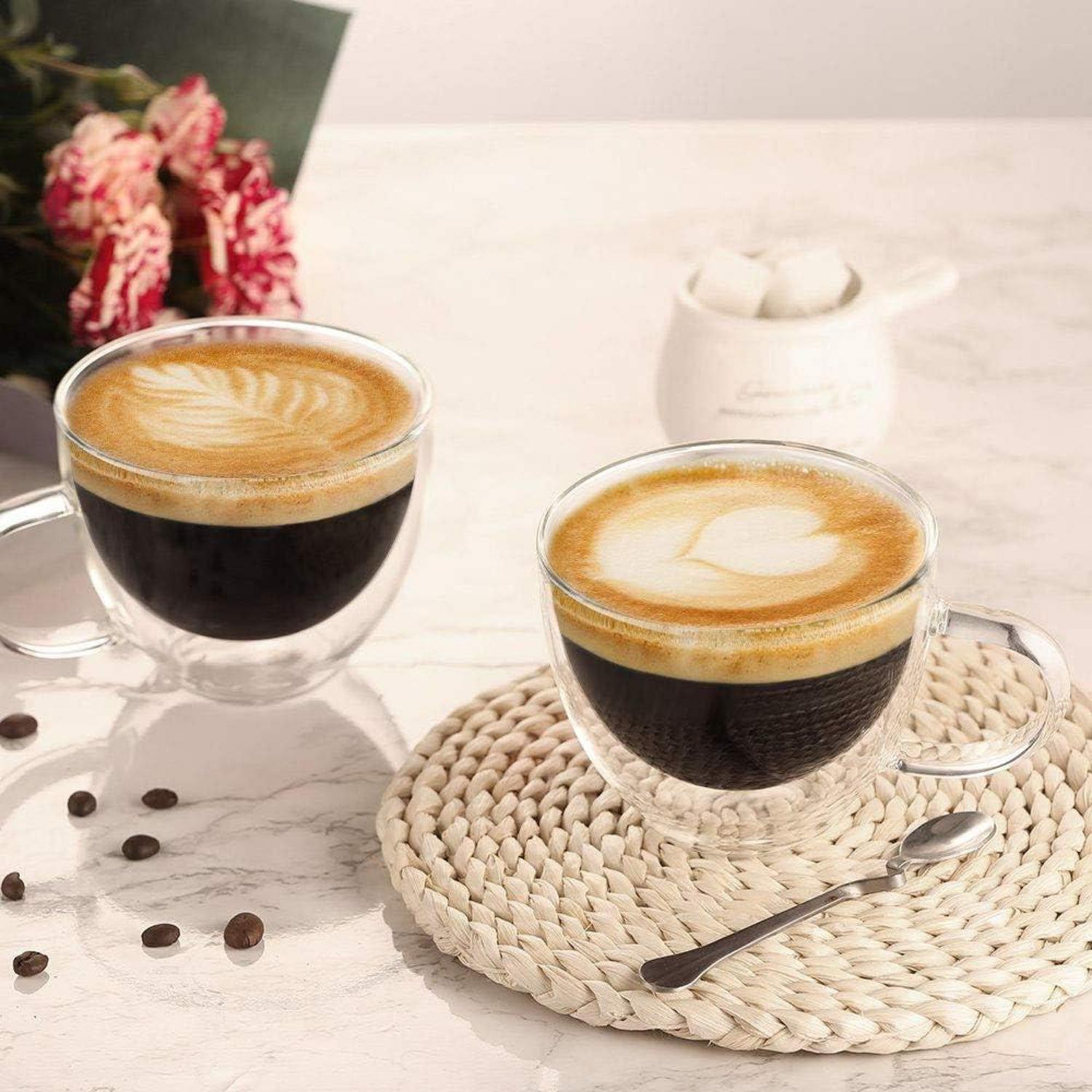 Doppelwandige Cappuccino Gläser Borosilikatglas 350ml 2er Set
