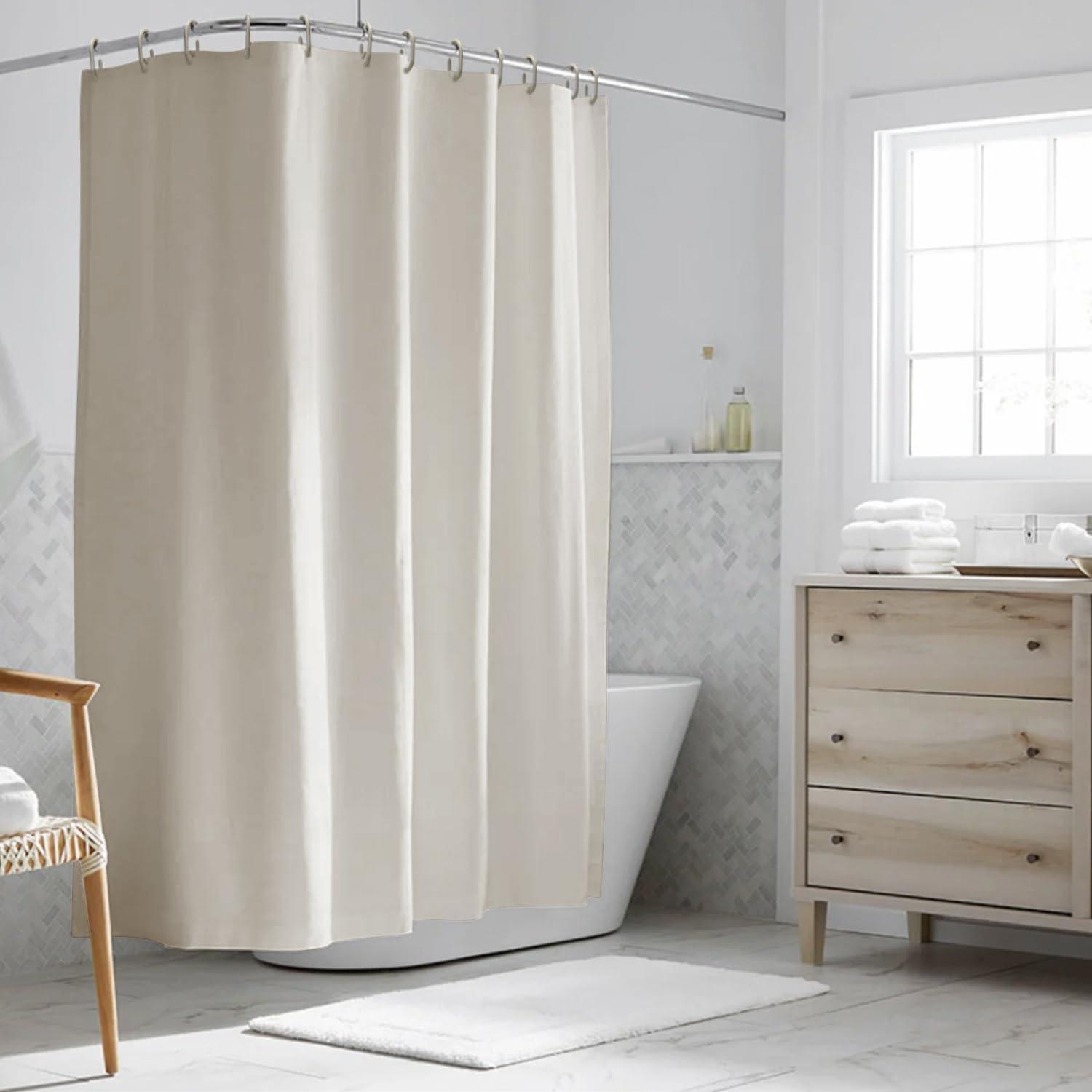 Duschvorhang Beige 180x180 cm Anti-schimmel Wasserdicht mit