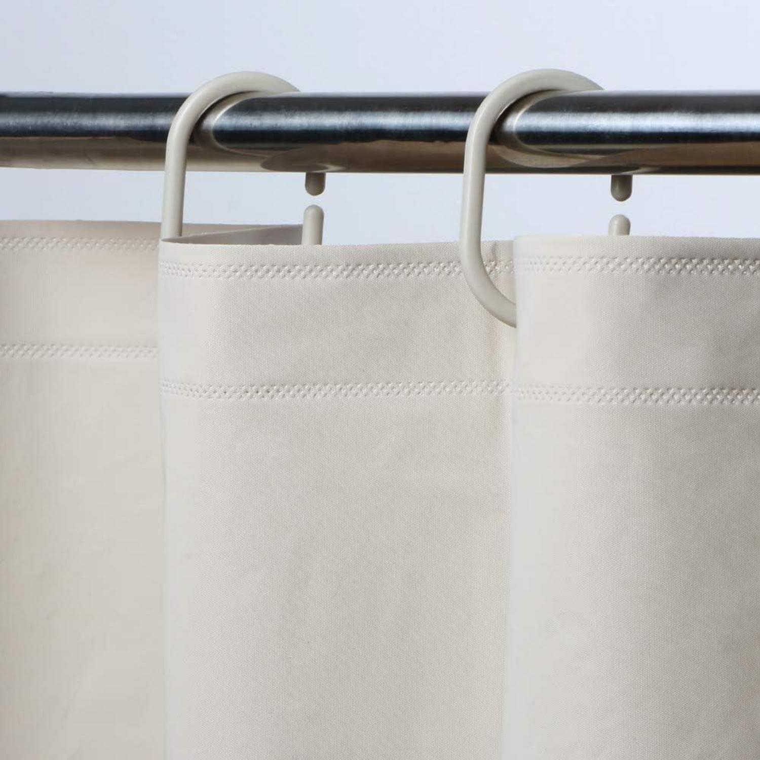 Funria Duschvorhang Beige 180x180 cm Anti-schimmel Wasserdicht mit 12