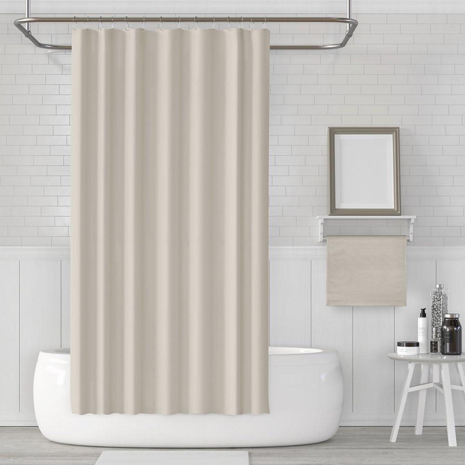 Duschvorhang Beige 180x180 cm Anti-schimmel Wasserdicht mit 12 Ringe