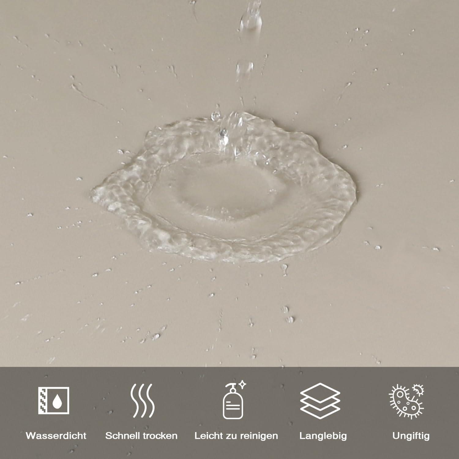 Duschvorhang Beige 180x200 cm Anti-Schimmel Wasserdicht