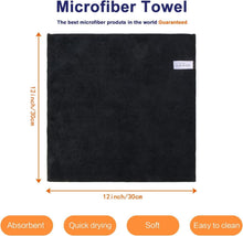 Microfasertücher 20 Stück Schwarz 30x30cm Haushaltstücher