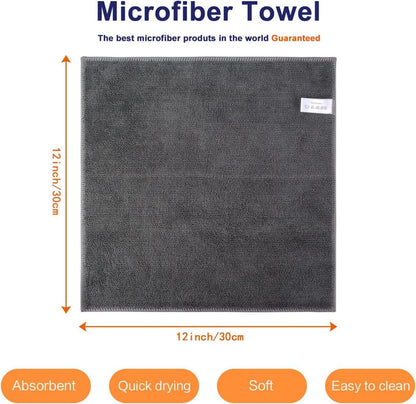 10er Pack Mikrofasertücher 30x30cm Grau Super saugfähig