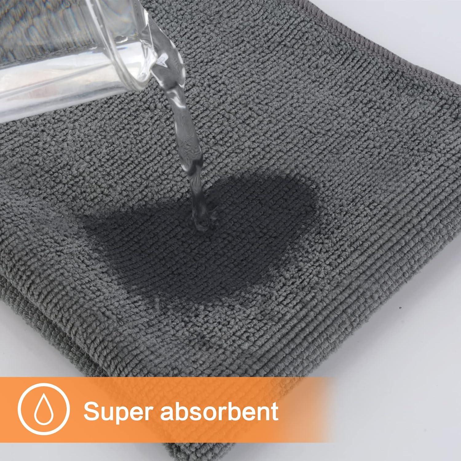 Mikrofasertücher 30x30cm 10er Pack Grau saugfähig fusselfrei umweltfreundlich