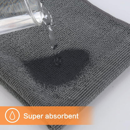 Mikrofasertücher 30x30cm 10er Pack Grau saugfähig fusselfrei umweltfreundlich