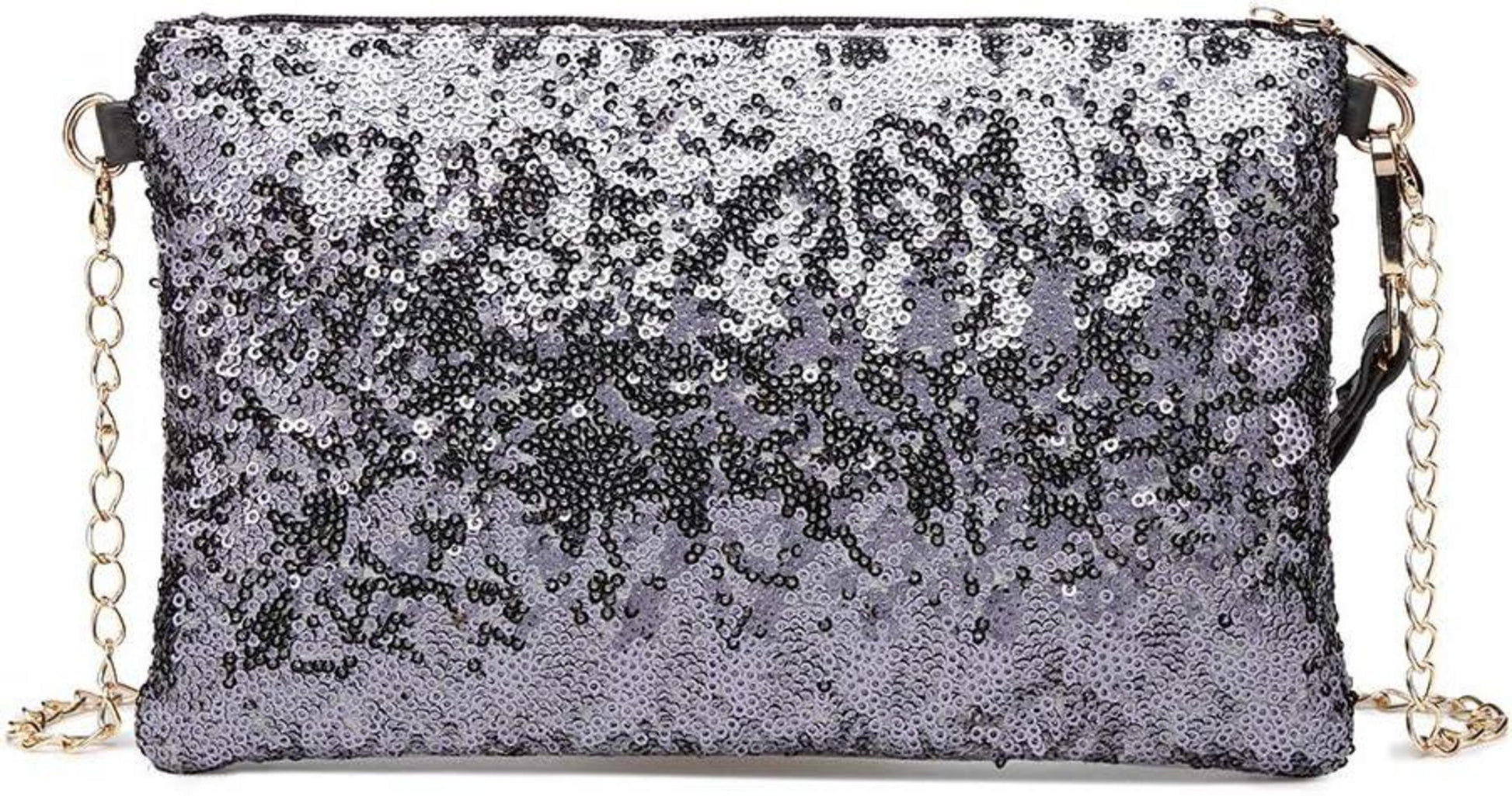 Miss Lulu Mini Pailletten Clutch Damen Umhängetasche Blau