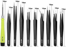 10PCS ESD Pinzetten Kit Präzisions Anti-Statik Edelstahl SET