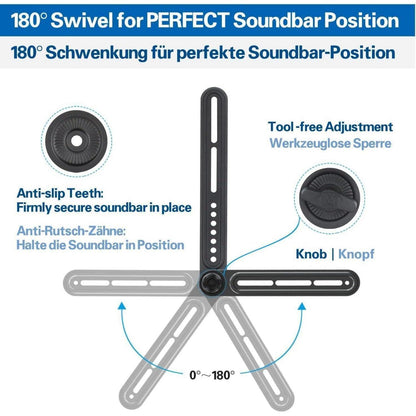 Universal Soundbar Halterung für TV bis 6.8kg, Abnehmbare