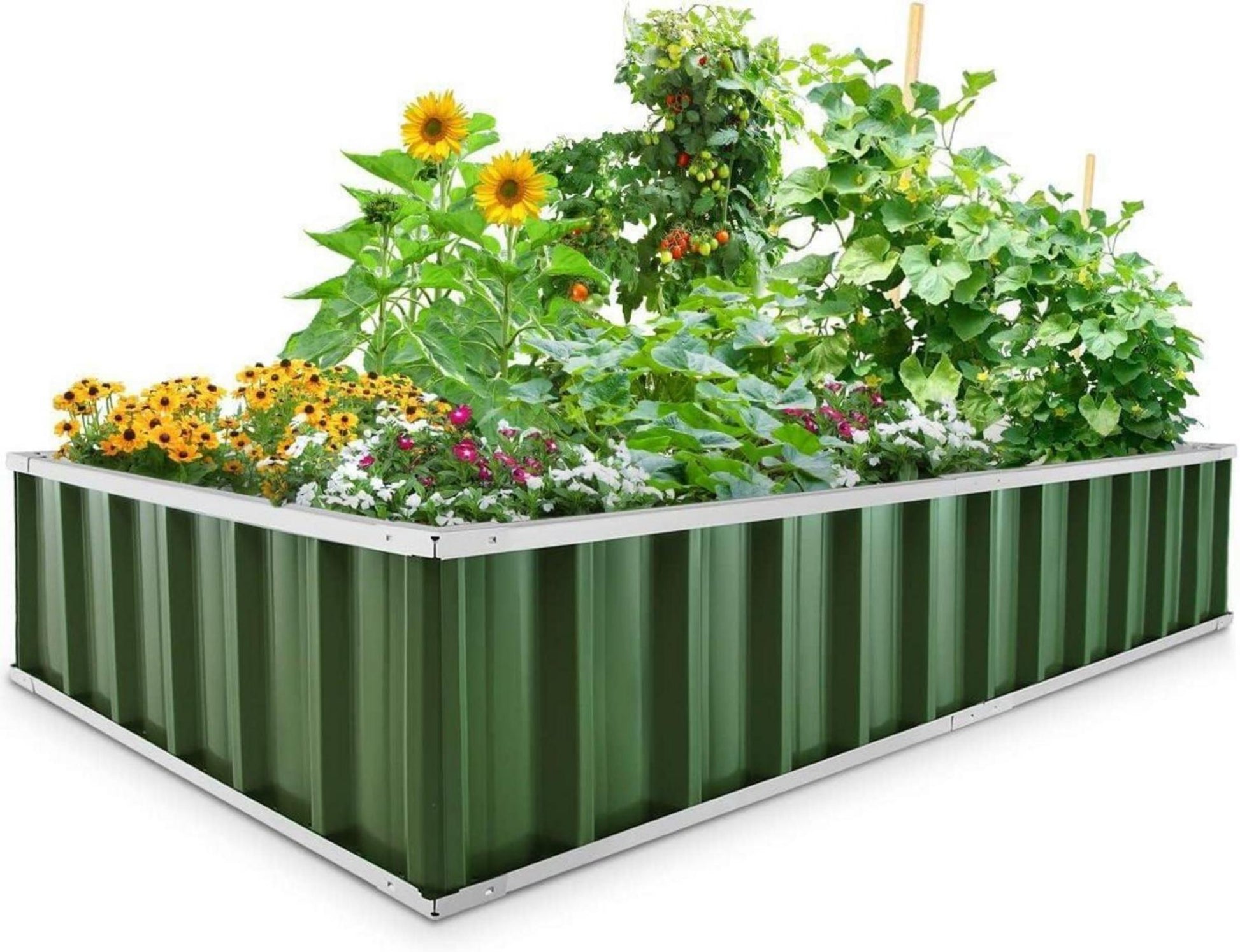 Hochbeet Metall 174x90x30cm Pflanzkübel Blumenkasten T-Etiketten