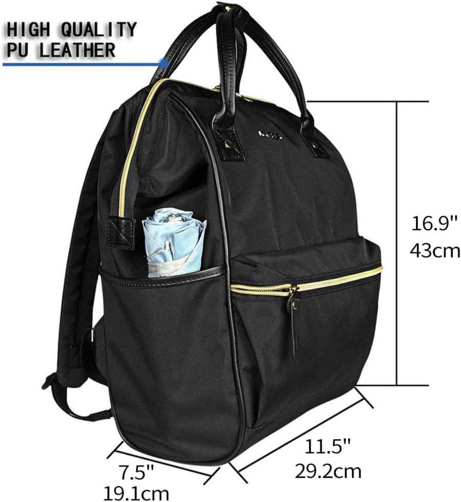 KROSER Laptop Rucksack Damen Herren 15,6 Zoll Wasserdicht Daypack USB Ladeanschluss Schwarz