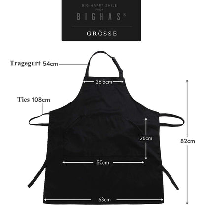 Verstellbare Kochschürze mit Tasche – Weiß XL
