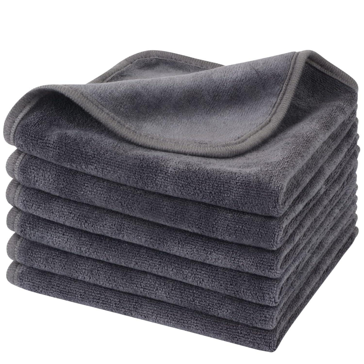 Mikrofaser Abschminktücher waschbar 30x30cm 6er Set Grau