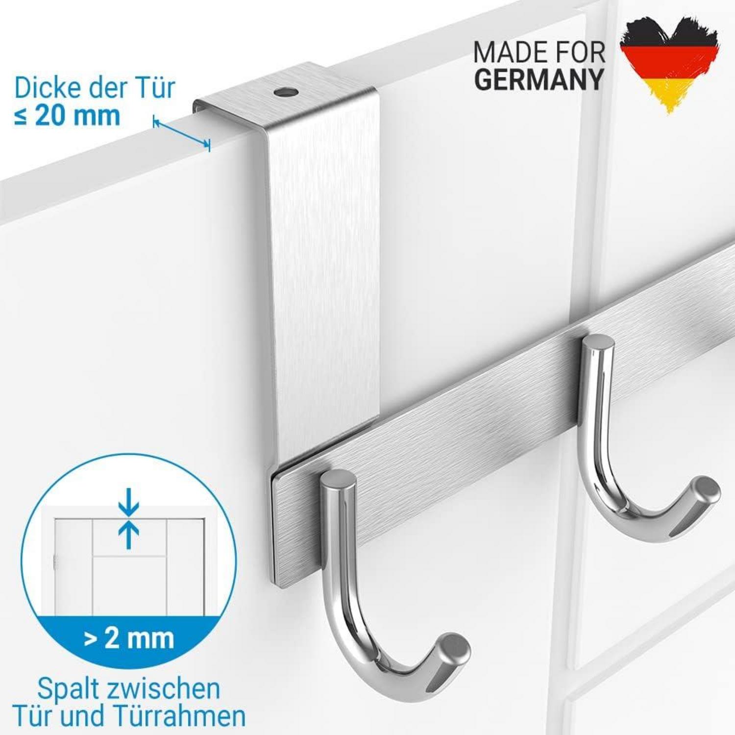 Türhakenleiste Edelstahl 304 Abnehmbar 8 Haken Türhänger Ohne Bohren
