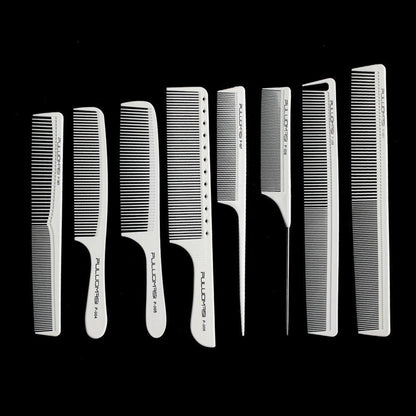Professioneller weißer Friseur Carbon Kamm Set für