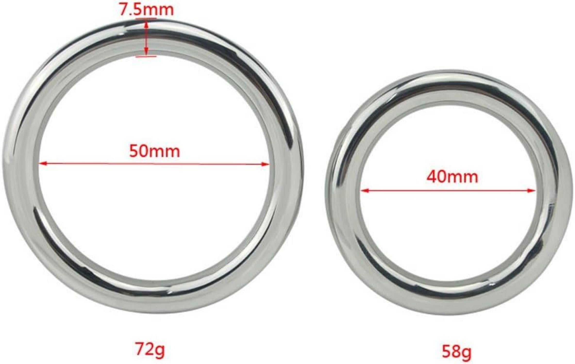 Edelstahl Penisring Set 40mm 45mm 50mm Metall Cock Ring