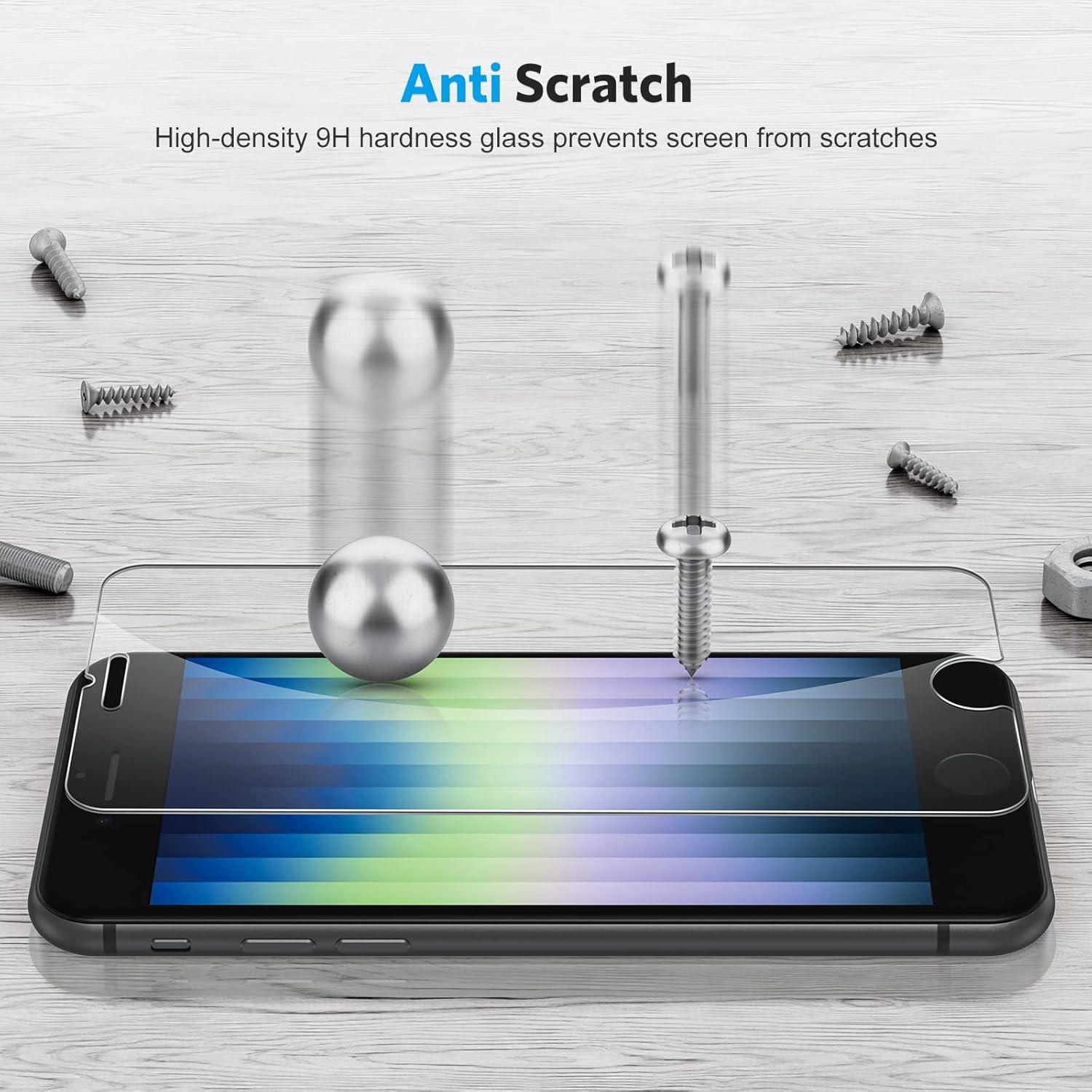 OMOTON 3 Stück Schutzfolie iPhone 7 8, 9H Härte Anti-Kratzen Anti-Öl