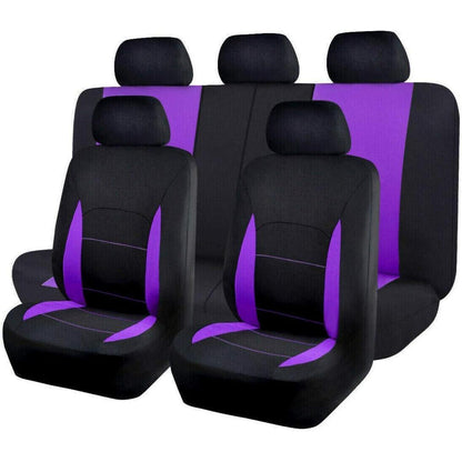 Flying Banner Sitzbezüge Auto Universal Set Lila/Schwarz 11 Teile