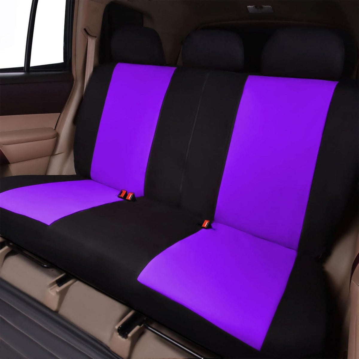 Flying Banner Sitzbezüge Auto Universal Set Lila/Schwarz 11 Teile
