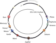 Edelstein-Armband Planet Sonnensystem Schwarz 9-Planeten