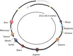 Edelstein-Armband Planet Sonnensystem Schwarz 9-Planeten