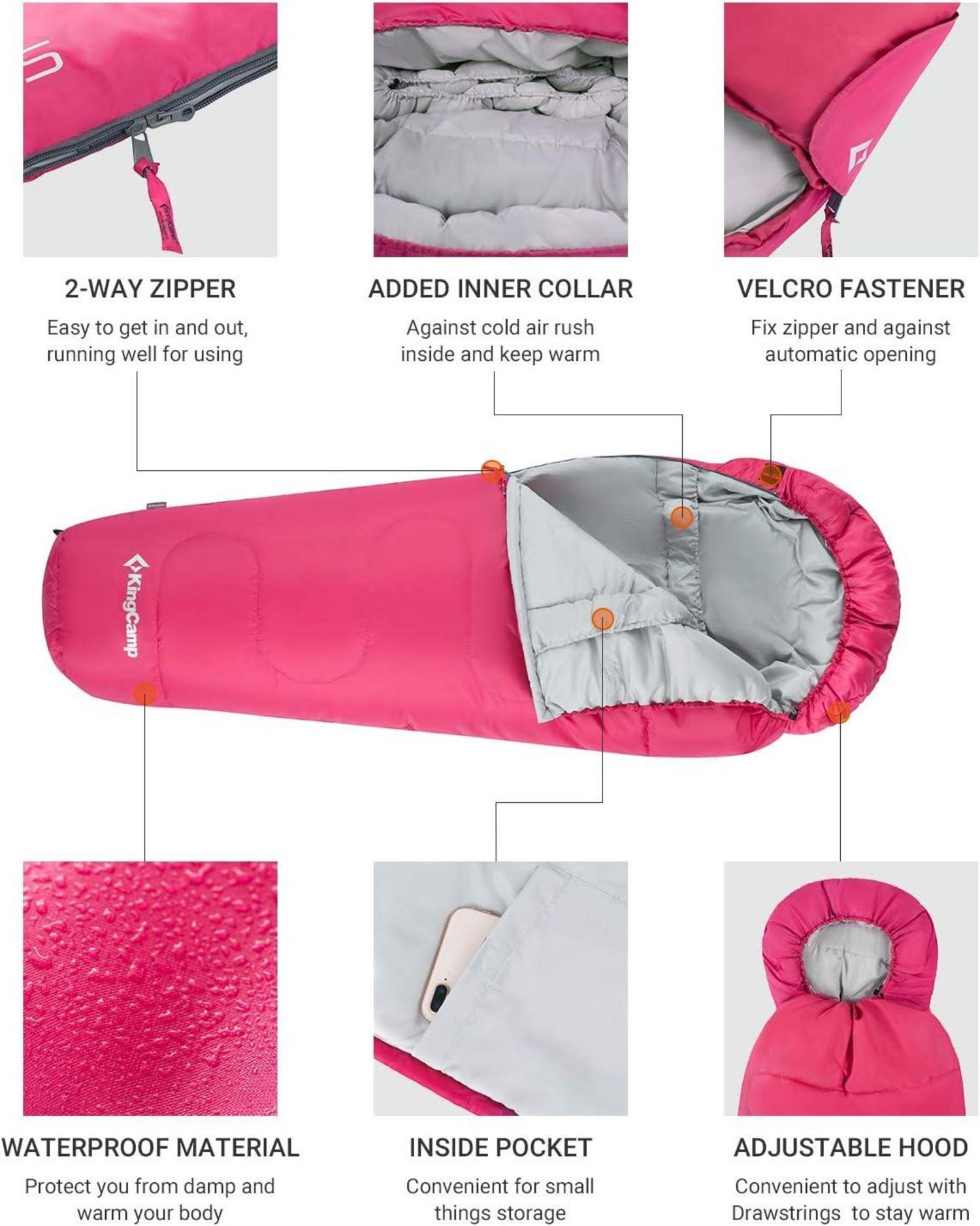 Mumienschlafsack 3-4 Jahreszeiten warm doppelte Schicht tragbar für