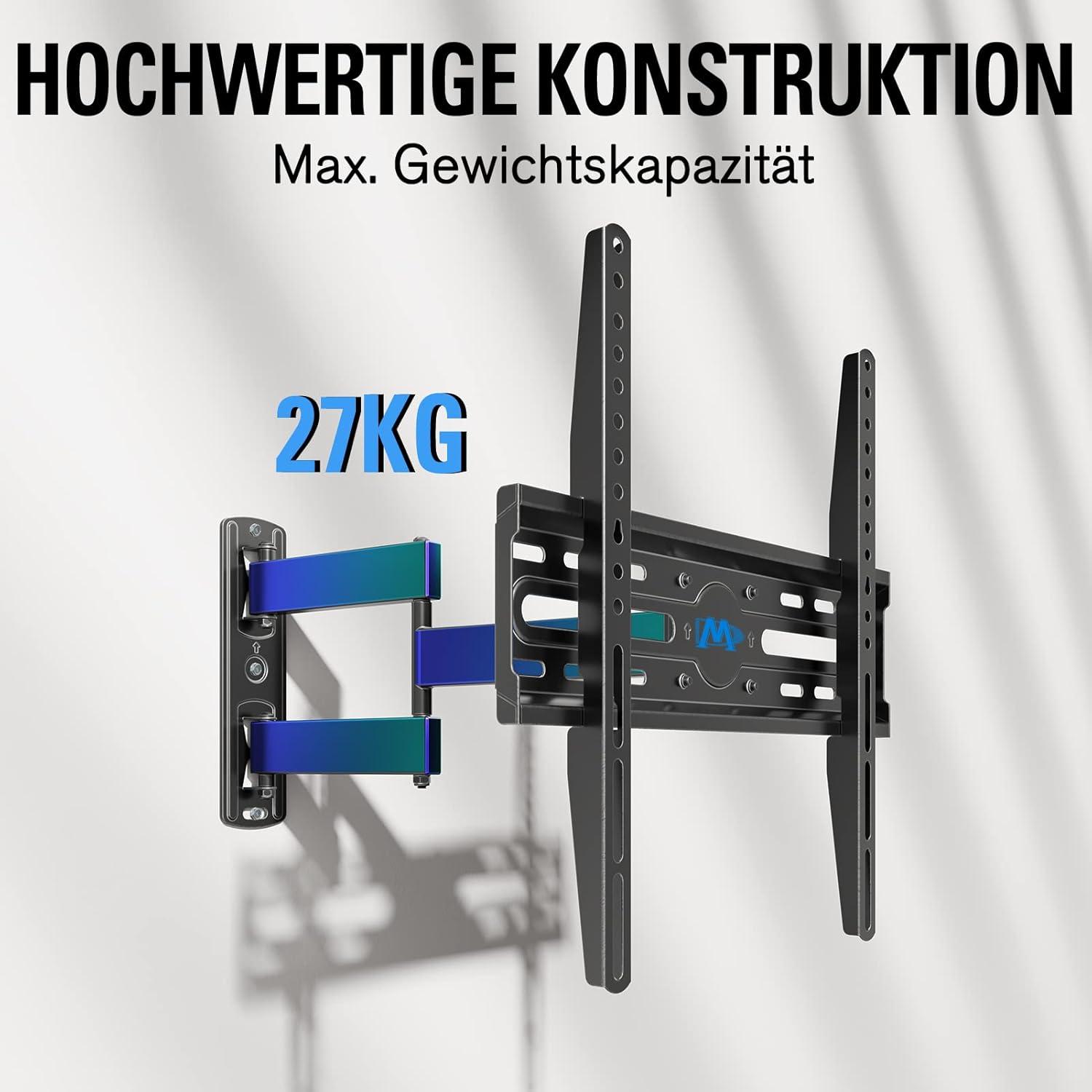 TV Wandhalterung Schwenkbar Neigbar für 26-60 Zoll Fernseher VESA 400x400mm