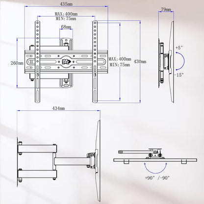 TV Wandhalterung schwenkbar neigbar ausziehbar 26-60 Zoll VESA 400x400mm