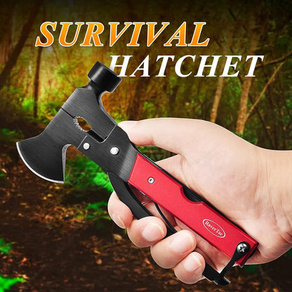 Multitool Beil RoverTac Hatchet Survival Gear 14-in-1 Männergeschenk Rot