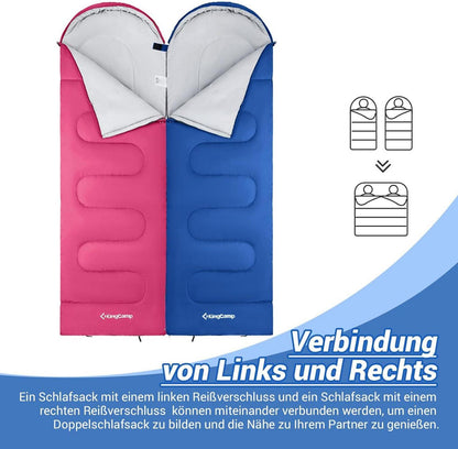 Schlafsack Camping Decke 3-4 Jahreszeiten Erwachsene Kinder
