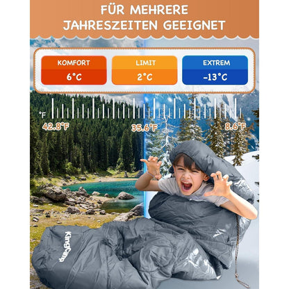 Mumienschlafsack 3-4 Jahreszeiten für Camping Wandern