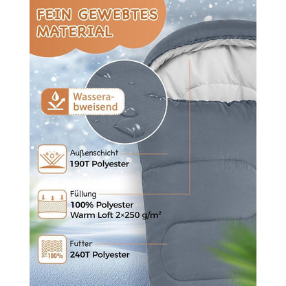 Mumienschlafsack 3-4 Jahreszeiten für Camping Wandern