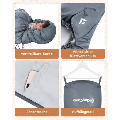 Mumienschlafsack 3-4 Jahreszeiten für Camping Wandern
