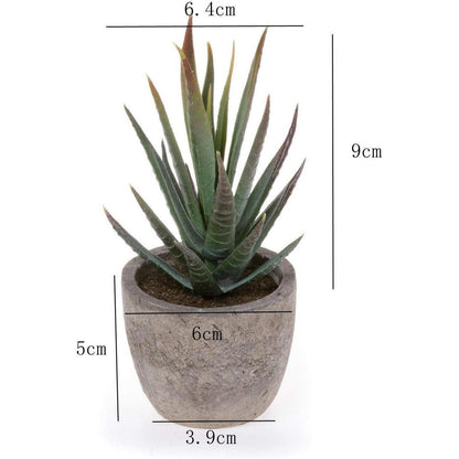 Künstliche Mini Sukkulenten Bonsai Kunstpflanze mit Topf 6er Set