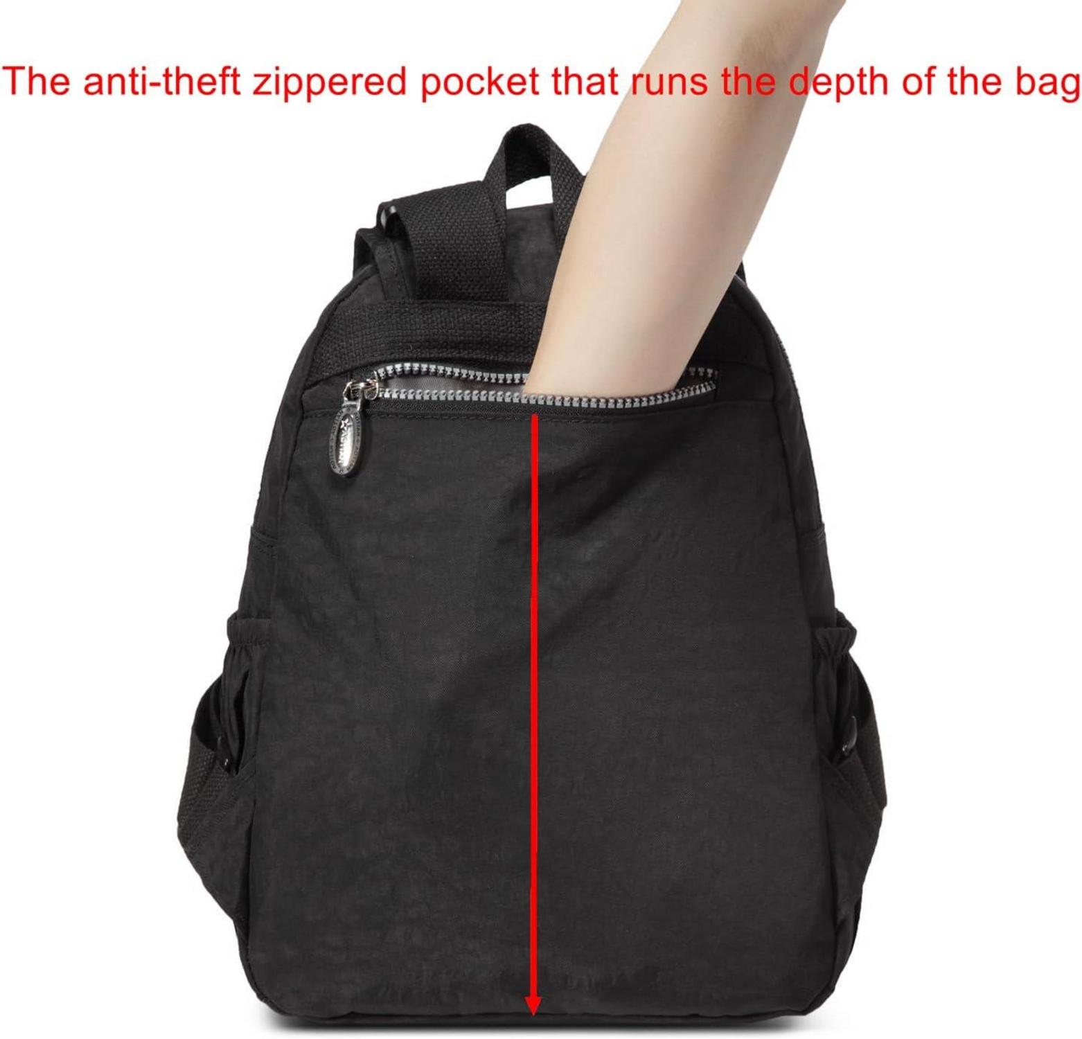 AOTIAN Damen Mädchen Rucksack Leichtgewicht Schwarz 10L