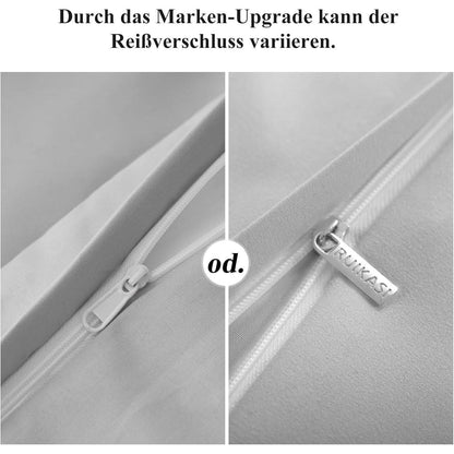Bettwäsche 135x200 Grau Mikrofaser-Set 4tlg. mit