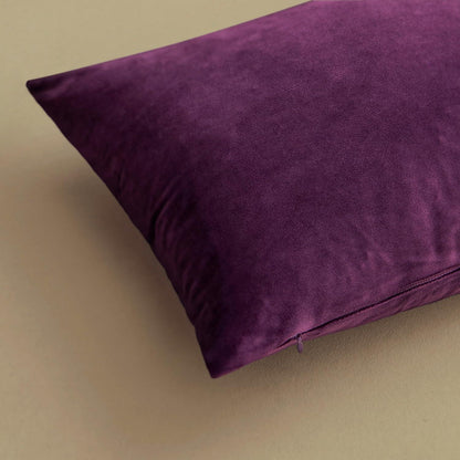 Samtkissenbezug 40x40 cm Aubergine - 2er Set