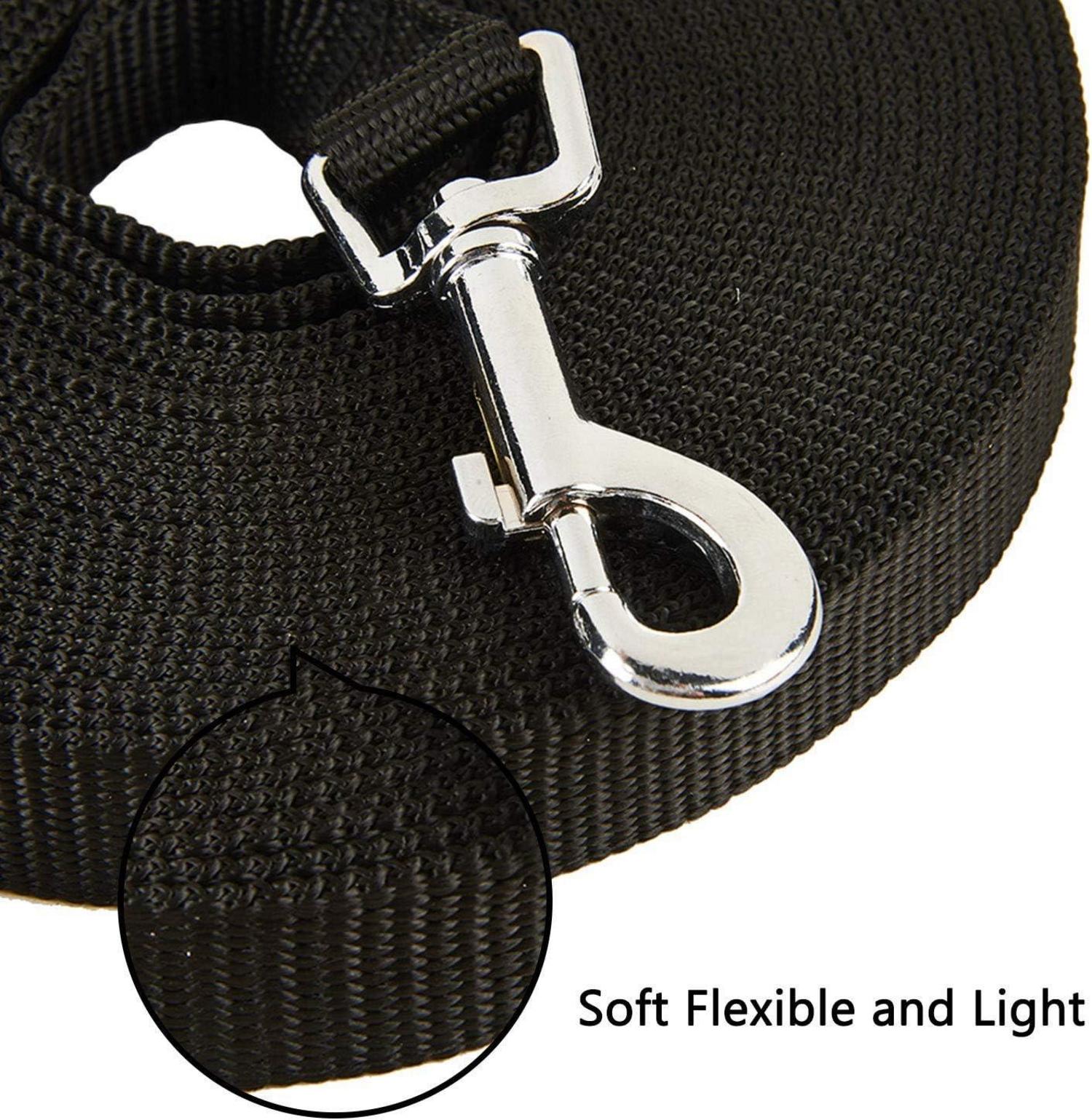 Schleppleine Nylon Hundeleine 20m Training Hunde Schwarz