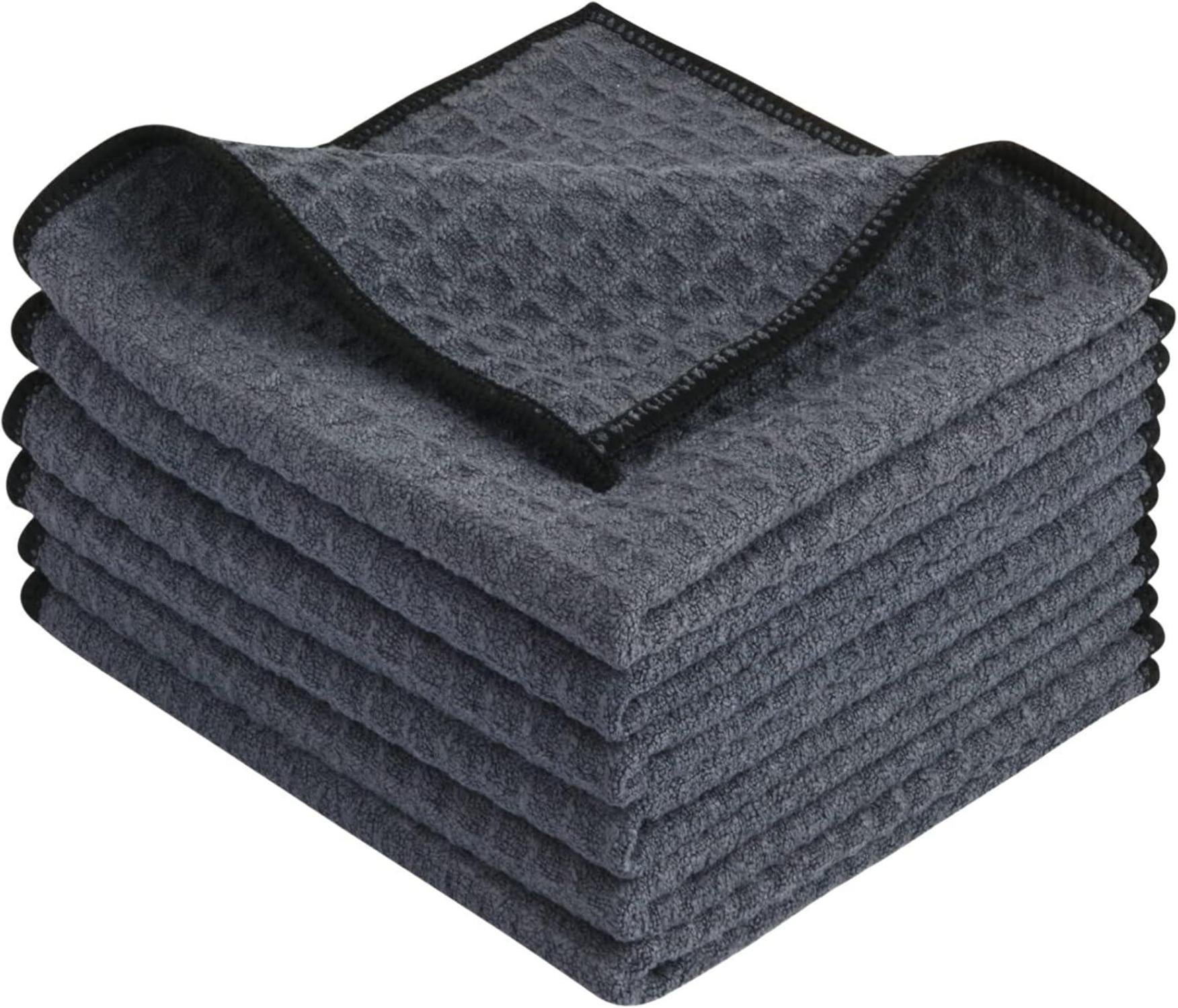 Mikrofaser Reinigungstücher Set Super Weich Saugstark Grau 30x30cm 6er