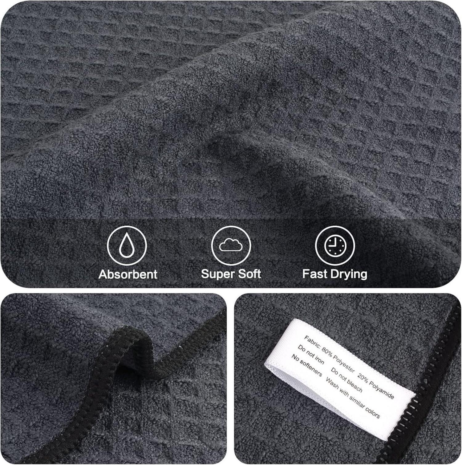 Mikrofaser Reinigungstücher Set Super Weich Saugstark Grau 30x30cm 6er