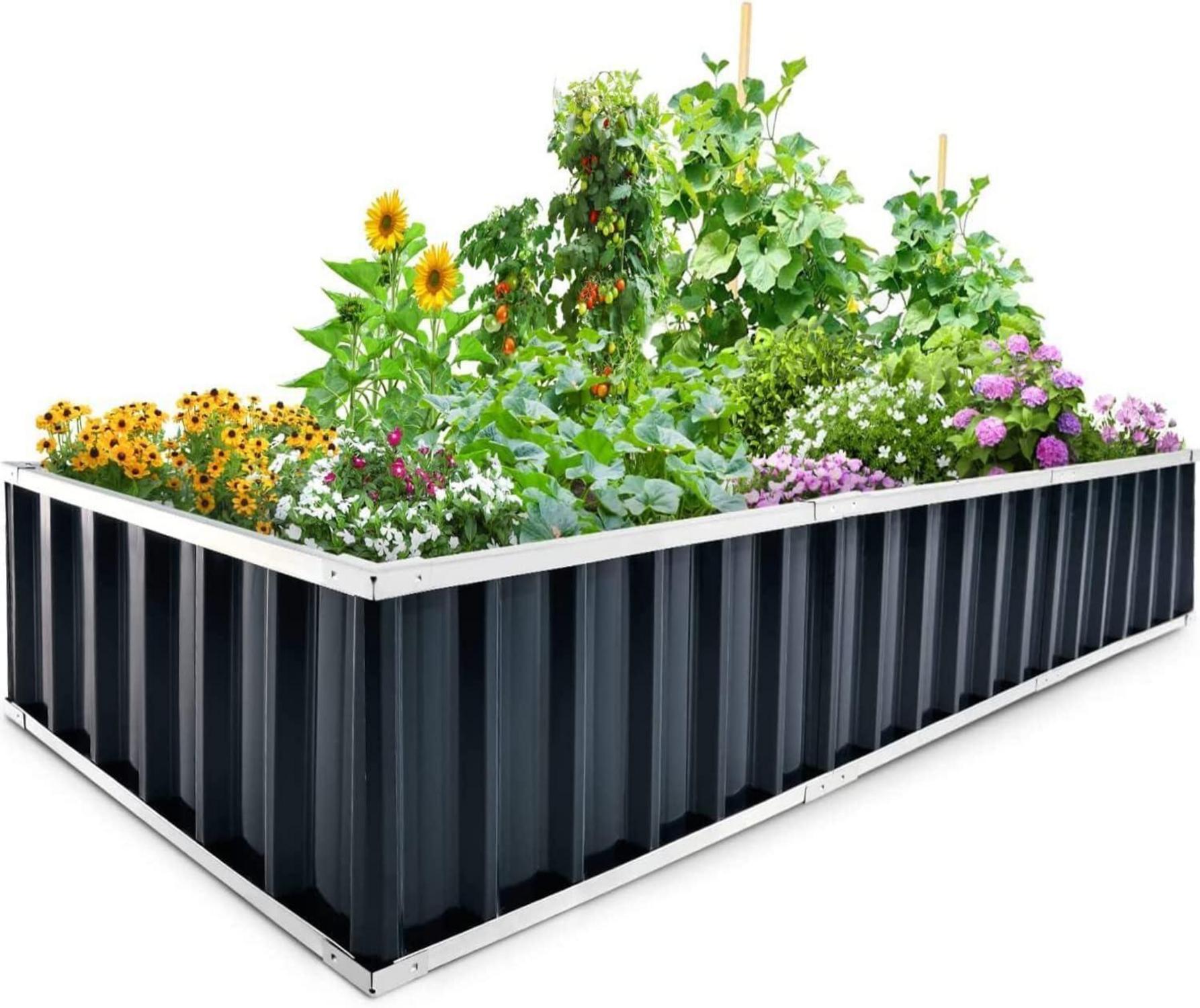 Hochbeet-Kit 258x90x30cm verzinkt Gartenbeet Pflanzkübel Pflanzkasten